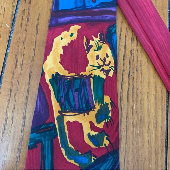 Child’s Art Cat Tie by Haley Age 4.5 “A Happy Healthy Child is Free to Create” - Picture 2 of 7